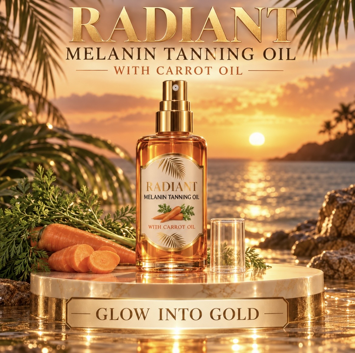 RADIANT MELANIN TANNING OIL WITH CARROT OIL