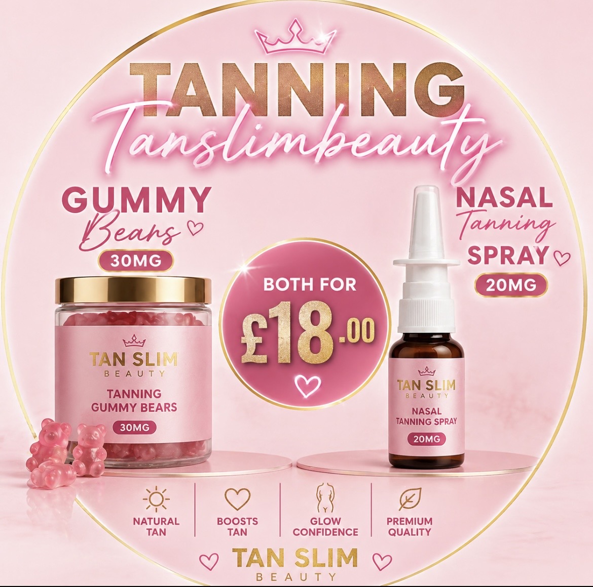 Tanning gummies 30MG and nasal Tanner 20mg bundle