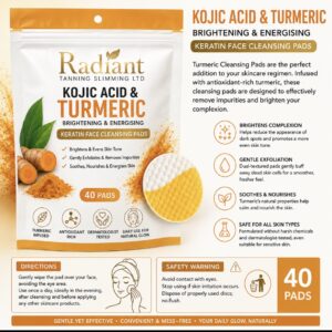 Kojic acid and tumeric cleansing face pads