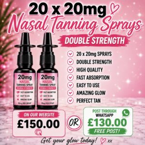 20 x 20mg double strength nasal tanning sprays
